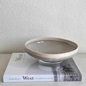 Cream and Beige Ceramic Bowl